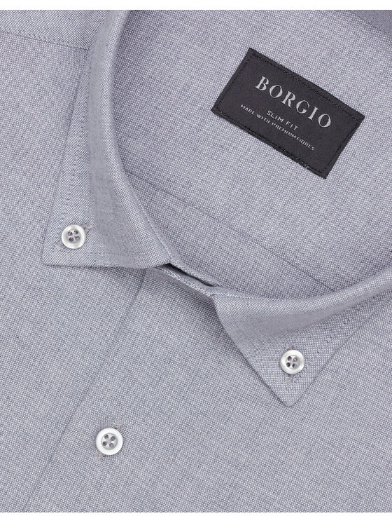 Borgio Borgio Koszula oleggio Szary Slim Fit