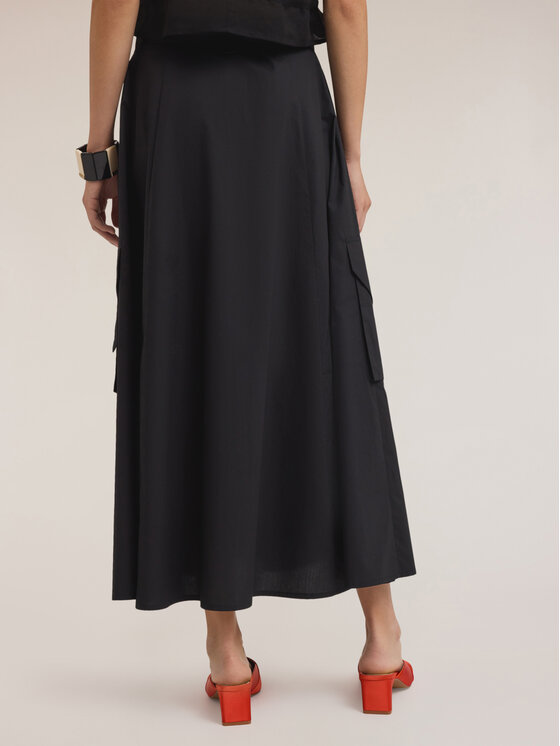 Motivi Motivi Spódnica midi 1202Q001047N033 Czarny Flared Fit