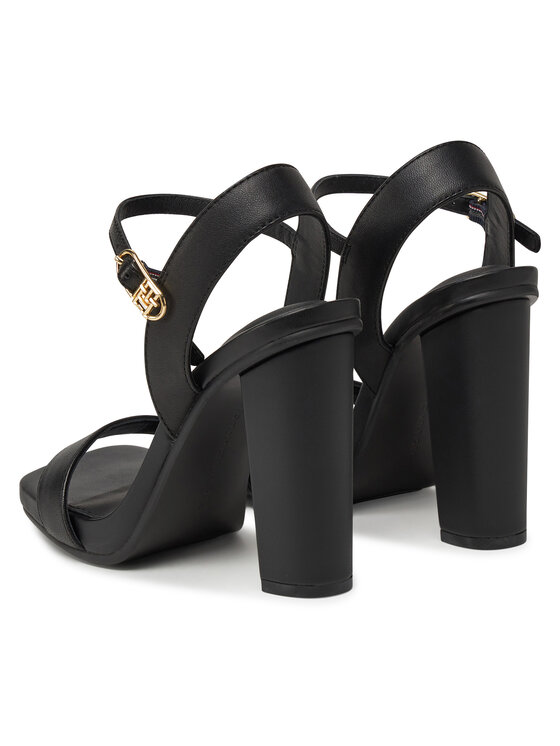 Tommy Hilfiger Tommy Hilfiger Sandały High Heel Leather Sandal FW0FW08534 Czarny