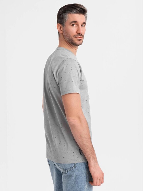 Ombre Ombre T-Shirt OM-TSFP-0186 Szary Regular Fit