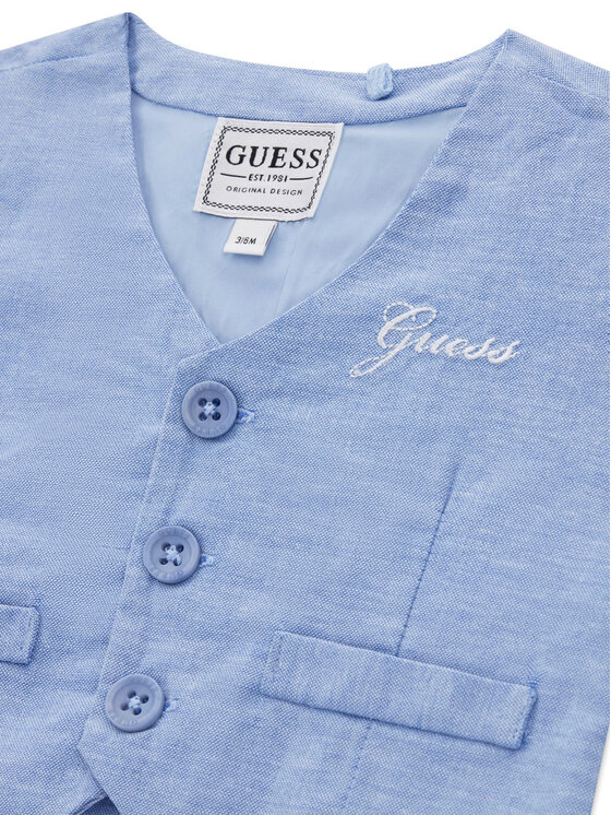 Guess Guess Комплект риза, елек и текстилен панталон I6RG12 WF6P0 Бежов Regular Fit