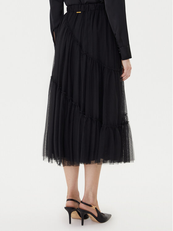 TWINSET TWINSET пола от тюл 252LI2RAA Черен Regular Fit