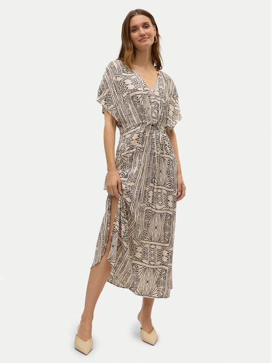 Vero Moda Vero Moda Letní šaty Menny 10303701 Béžová Loose Fit