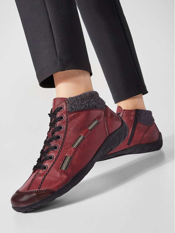 Rieker Rieker Škornji L6543-35 Bordo rdeča