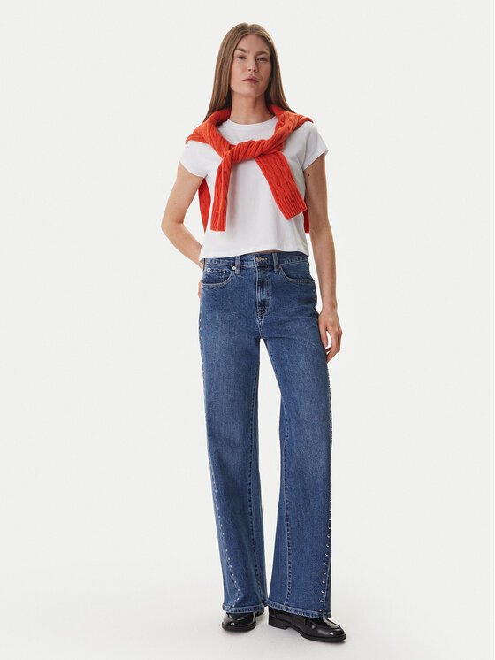 DKNY DKNY Blugi DJ6M4228 Albastru Wide Leg