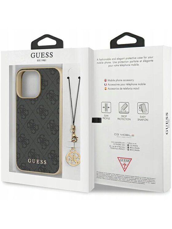 Guess Guess Etui na telefon 4G Charms Collection Szary