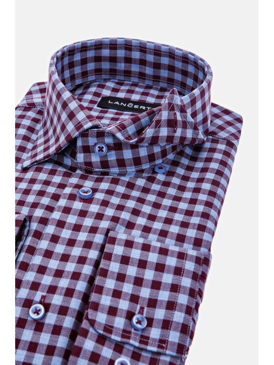 Lancerto Lancerto Koszula Mercury KO051217000072 Bordowy Regular Fit