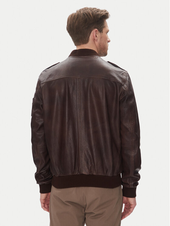 Aeronautica Militare Aeronautica Militare Giacca di pelle 251PN5044PL266 Marrone Regular Fit
