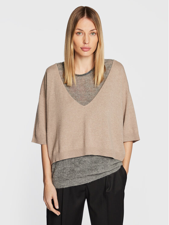 Fabiana Filippi Pulover MAD222W053 Bej Regular Fit