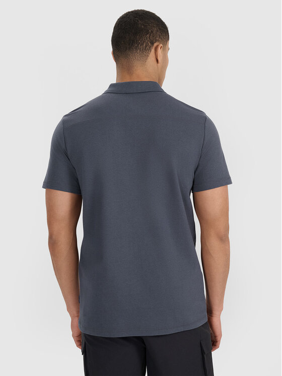 4F 4F Polo MIDSHOP TEXTILE Szary ciemny Regular Fit