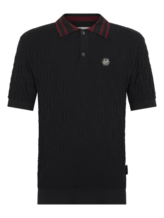 PHILIPP PLEIN PHILIPP PLEIN Polo 30018 Czarny Regular Fit