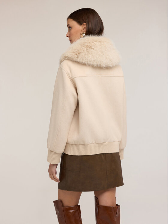 Motivi Motivi Cappotto invernale R093Q001085N002 Crema Over Fit