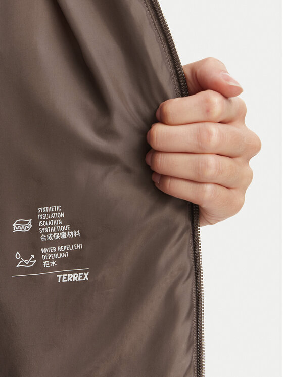 adidas adidas Kurtka outdoor Terrex Multi Essentials Climawarm Insulated Hooded Jacket KX4232 Brązowy Regular Fit