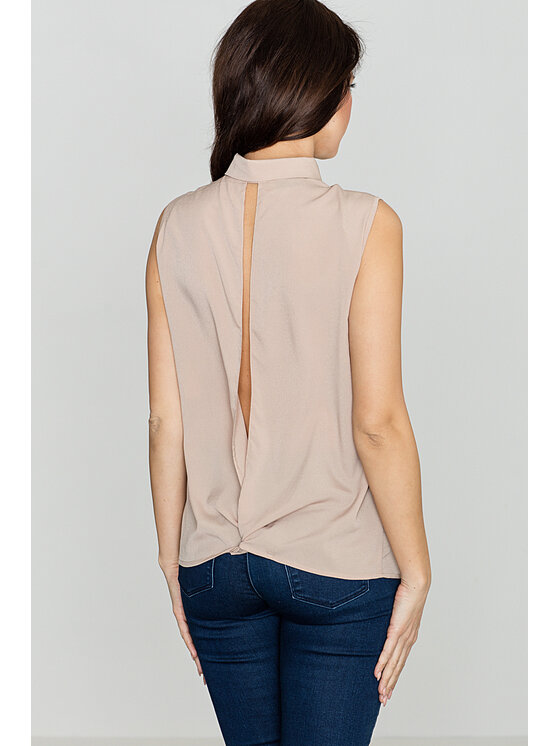 Lenitif Lenitif Blusa K363 Beige Regular Fit