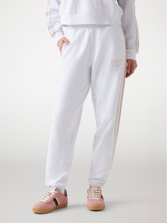 Guess Guess Kalhoty z materiálu 172913 Bílá Slim Fit