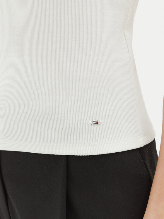 Tommy Hilfiger Tommy Hilfiger топ WW0WW44572 Екрю Slim Fit