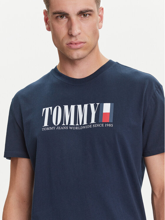 Tommy Jeans Tommy Jeans T-krekls Dna Flag DM0DM21941 Tumši zils Regular Fit