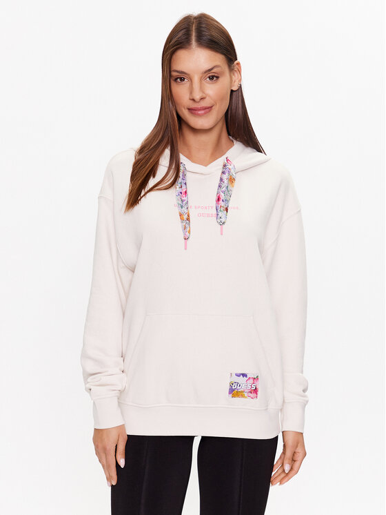 Guess Mikina V3YQ03 KBVB2 Écru Regular Fit