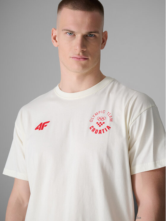 4F 4F T-Shirt MILANO CORTINA Biały Loose Fit