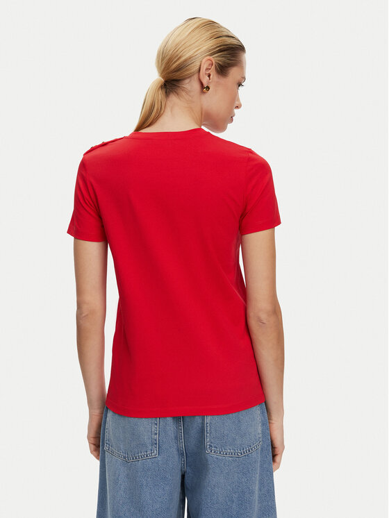 Balmain Balmain Marškinėliai BF1EF005BB02 Raudona Regular Fit