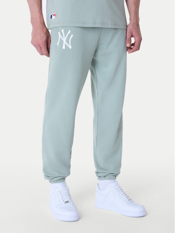 New Era Teplákové nohavice New York Yankees MLB League Essential Paste 60596182 Zelená Regular Fit