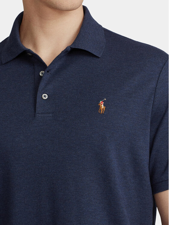Polo Ralph Lauren Polo Ralph Lauren Polo marškinėliai 710704319033 Tamsiai mėlyna Custom Slim Fit