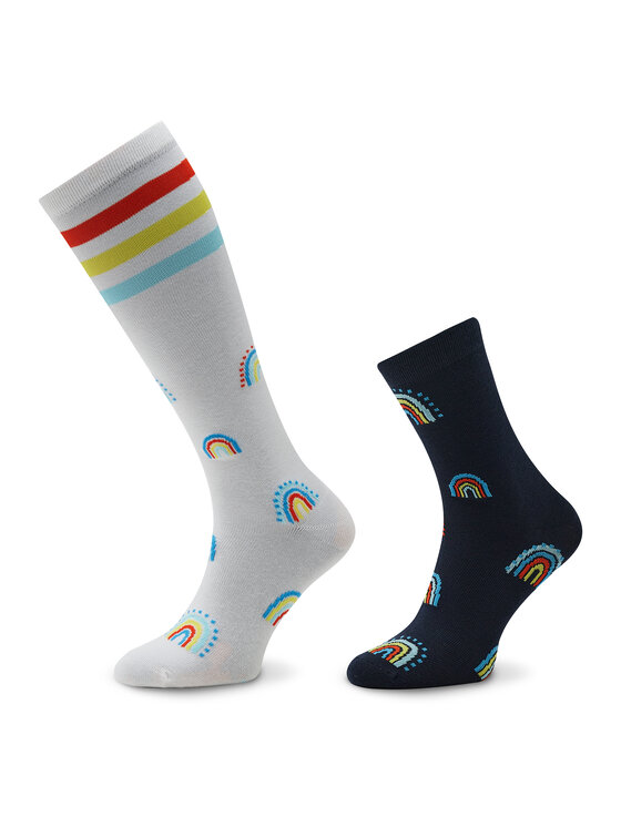 Set di 2 paia di calzini lunghi unisex Rainbow