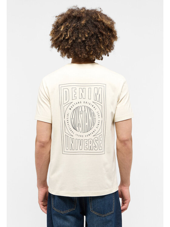 Mustang Mustang T-shirt AUSTIN Beige Straight Fit