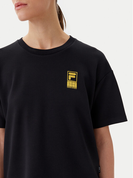 Fila Fila Majica Lisakovsk FAW1044 Črna Loose Fit