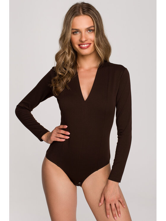 Stylove Stylove Body S327 Brązowy Slim Fit