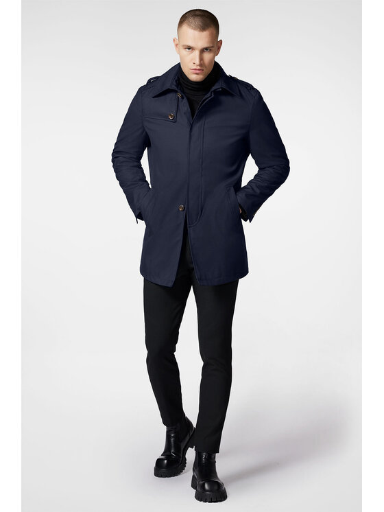 Próchnik Próchnik Płaszcz przejściowy PM1 PC131223000001 Granatowy Regular Fit