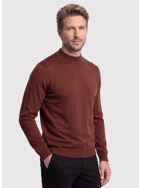 Pako Lorente Pako Lorente Sweter P26WN-2X-015 Miedziany Classic Fit