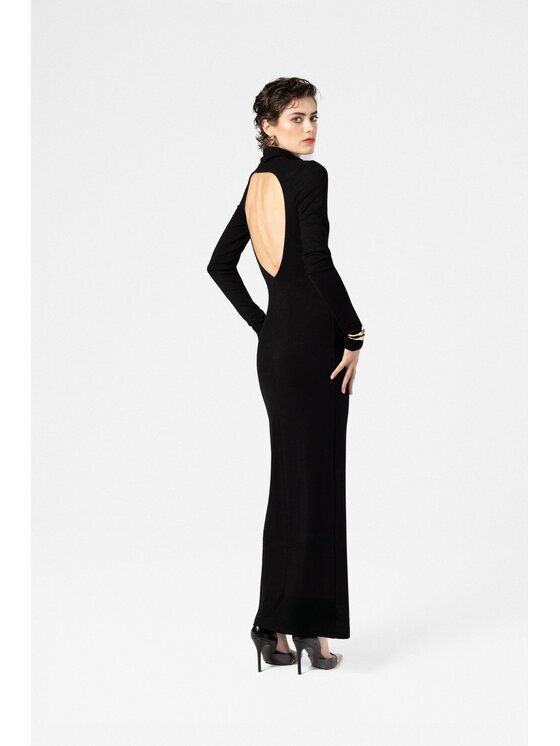 LE POSSÉ LE POSSÉ Vestito di maglia SMZOP Nero Slim Fit