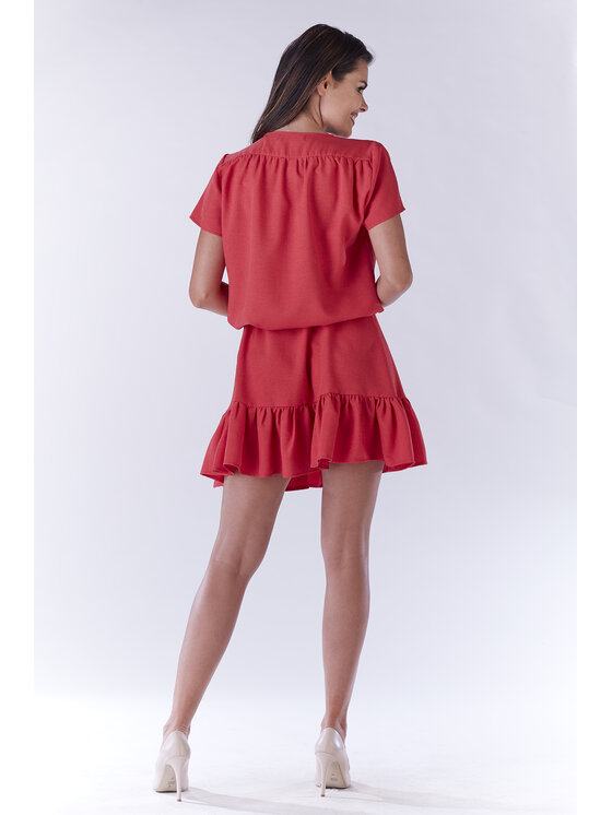 Awama Awama Sukienka codzienna A180 Fioletowy Basic Fit