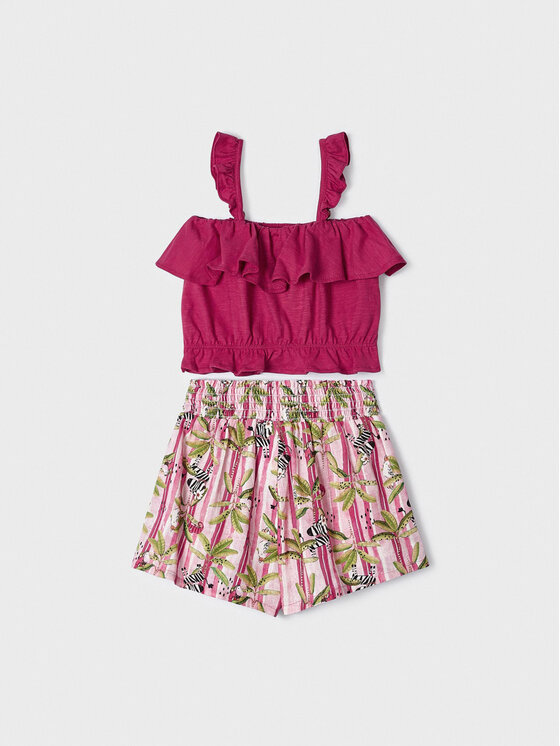 Completo top e pantaloncini di tessuto 3212