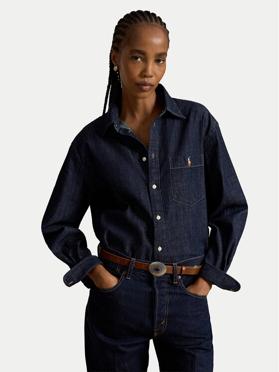 Polo Ralph Lauren cămașă de blugi 211B17136001 Bleumarin Regular Fit
