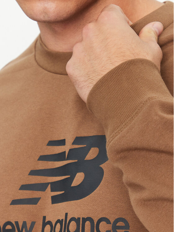 New Balance New Balance Jopa Essentials Stacked Logo French Terry Crewneck MT31538 Rjava Regular Fit