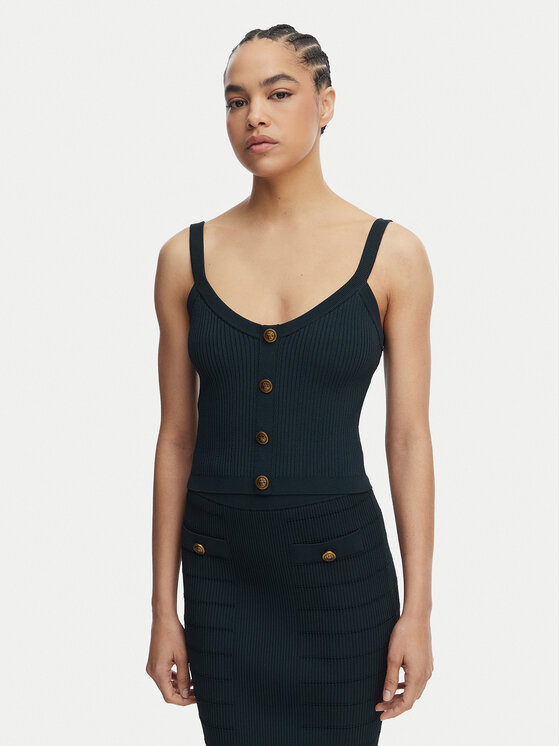Guess Guess Top W5YR10 Z0130 Roheline Regular Fit