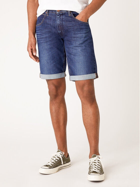 Wrangler Pantaloncini di jeans Colton W15VP111L Blu scuro Slim Fit •  Modivo.it