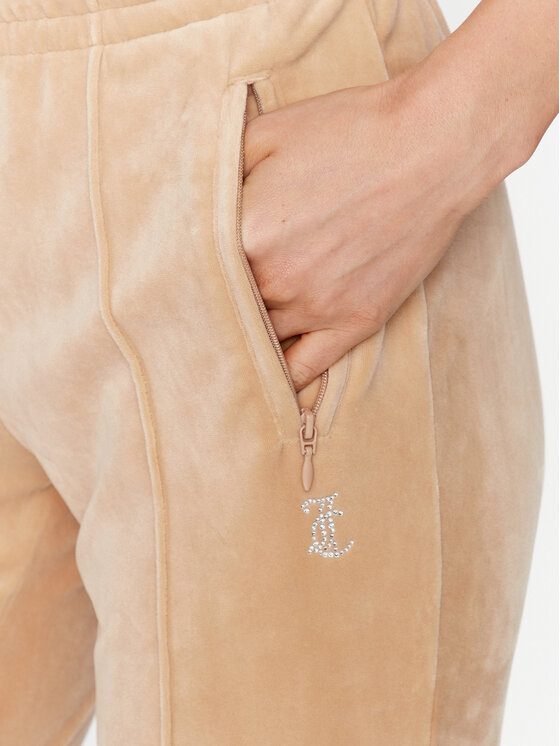 Juicy Couture Juicy Couture Spodnie dresowe Tina JCAPW045 Beżowy Regular Fit