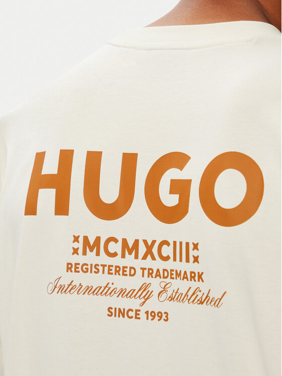 HUGO HUGO Тишърт Nalono 50509776 Кремав Loose Fit