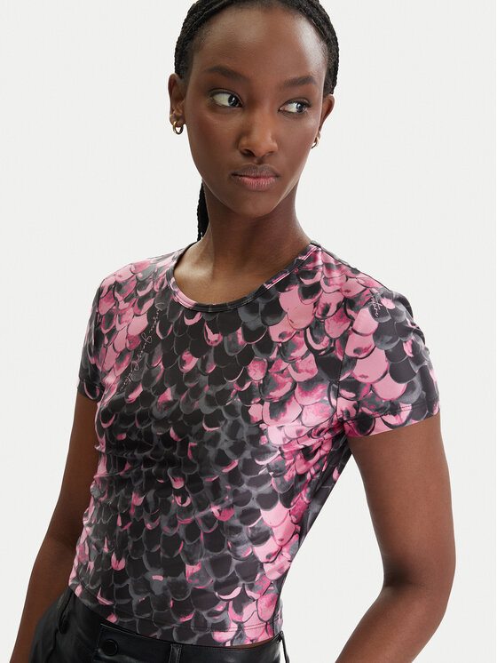 Versace Jeans Couture Versace Jeans Couture Тишърт 80HAH602 JS552 Розов Slim Fit