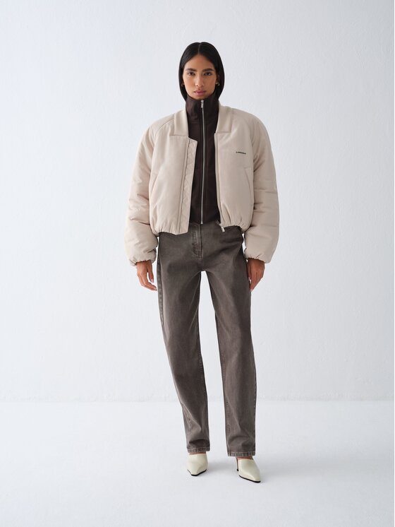 La Mania La Mania Kurtka bomber RAVELLE Kremowy Basic Fit