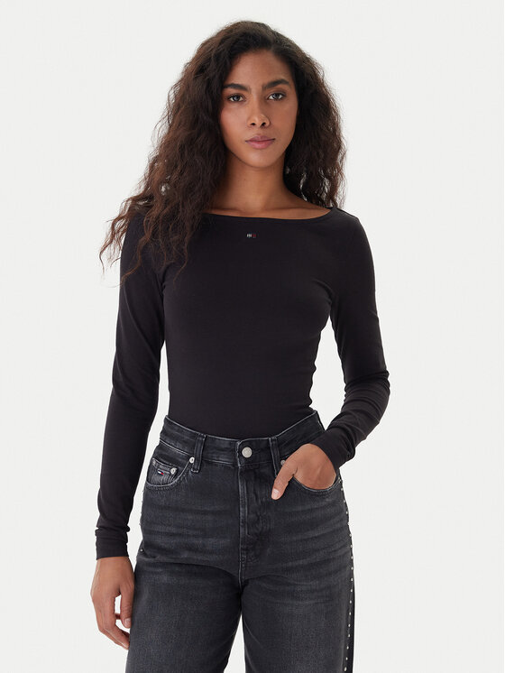 Tommy Jeans Tommy Jeans Bluza DW0DW21548 Črna Slim Fit