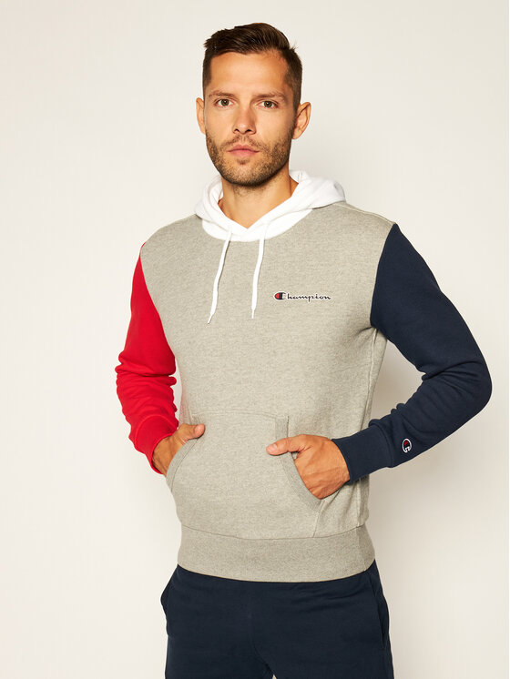 Champion contrast colour block sleeve hoodie hotsell