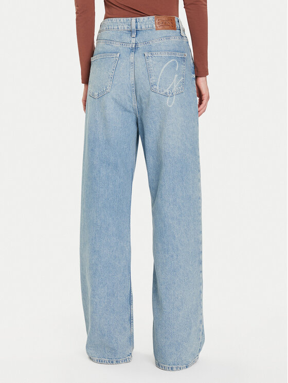 Guess Guess Džinsi W5BA3T D0742 Zils Wide Leg