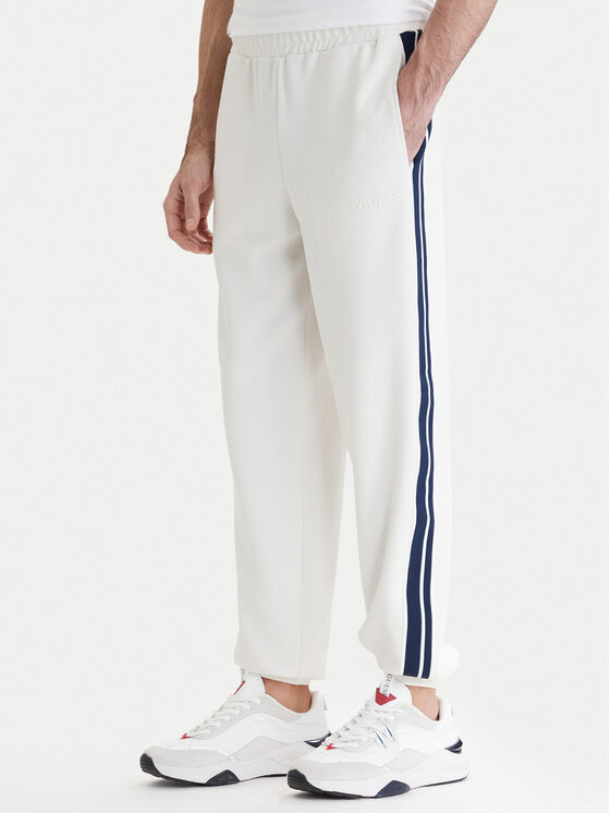Guess Pantaloni trening Z6GB11 K3202 Alb Regular Fit