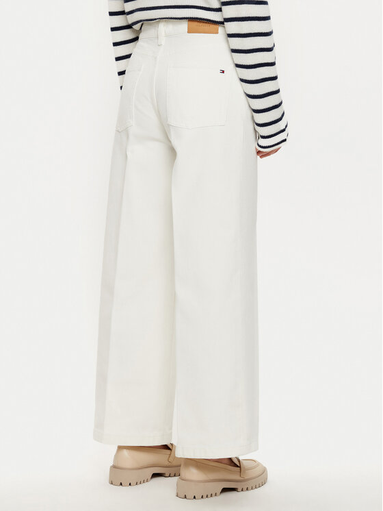 Tommy Hilfiger Tommy Hilfiger Culotte nadrág WW0WW44330 Fehér Regular Fit