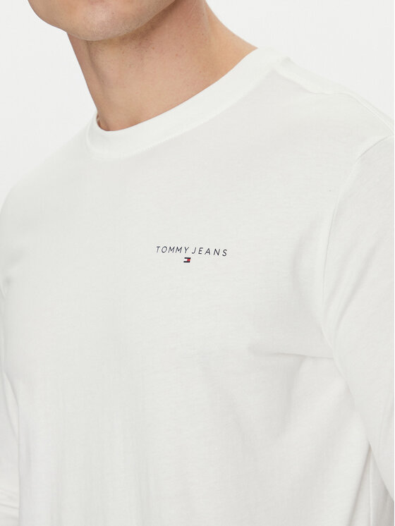 Tommy Jeans Tommy Jeans Longsleeve Linear DM0DM21138 Λευκό Slim Fit