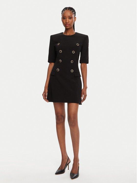Balmain Balmain Koktel haljina DF1R7330VB00 Crna Regular Fit